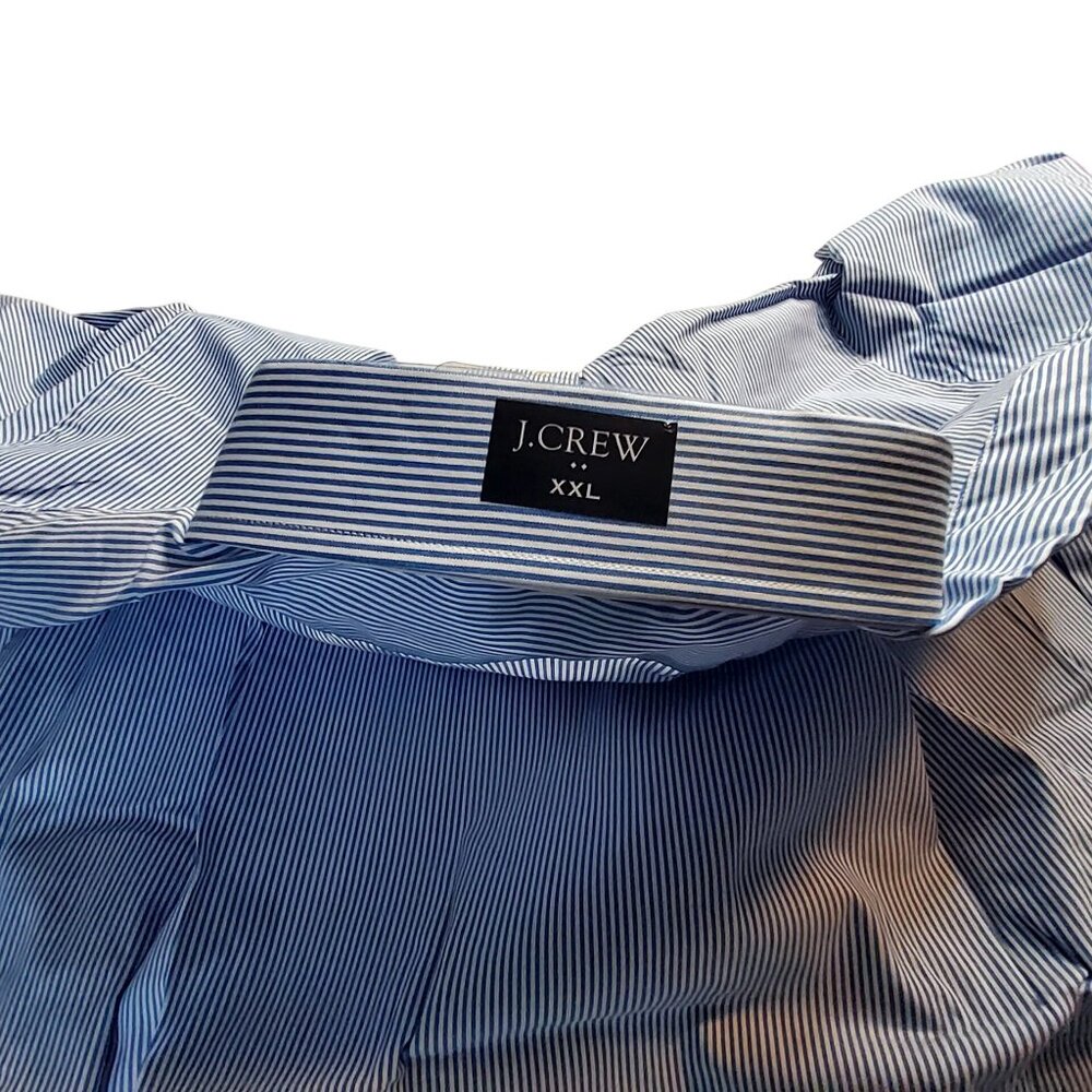J.Crew Blue & White Striped XXL Performance Dress Shirt -Reimagined Cotton Blend - Picture 7 of 15